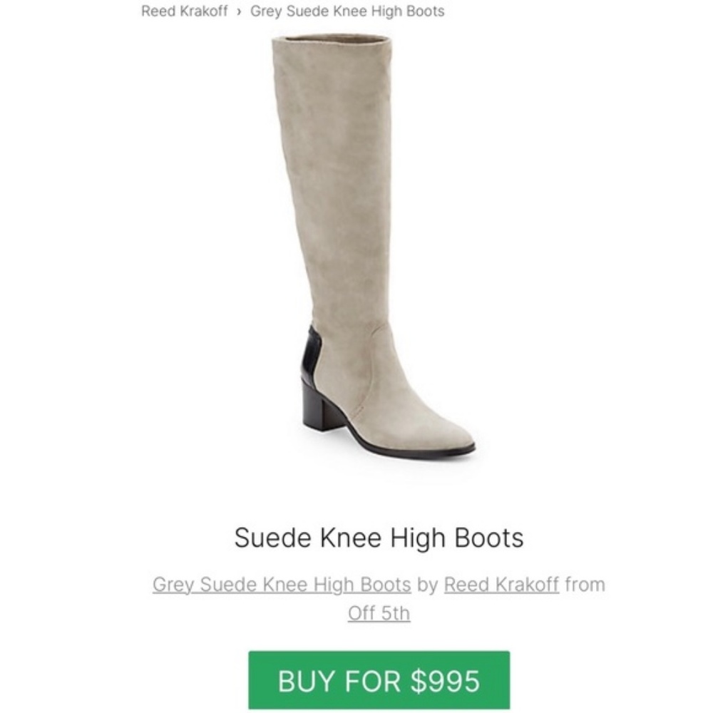 REED KRAKOFF SUEDE GRAY LEATHER BOOTS SIZE 41